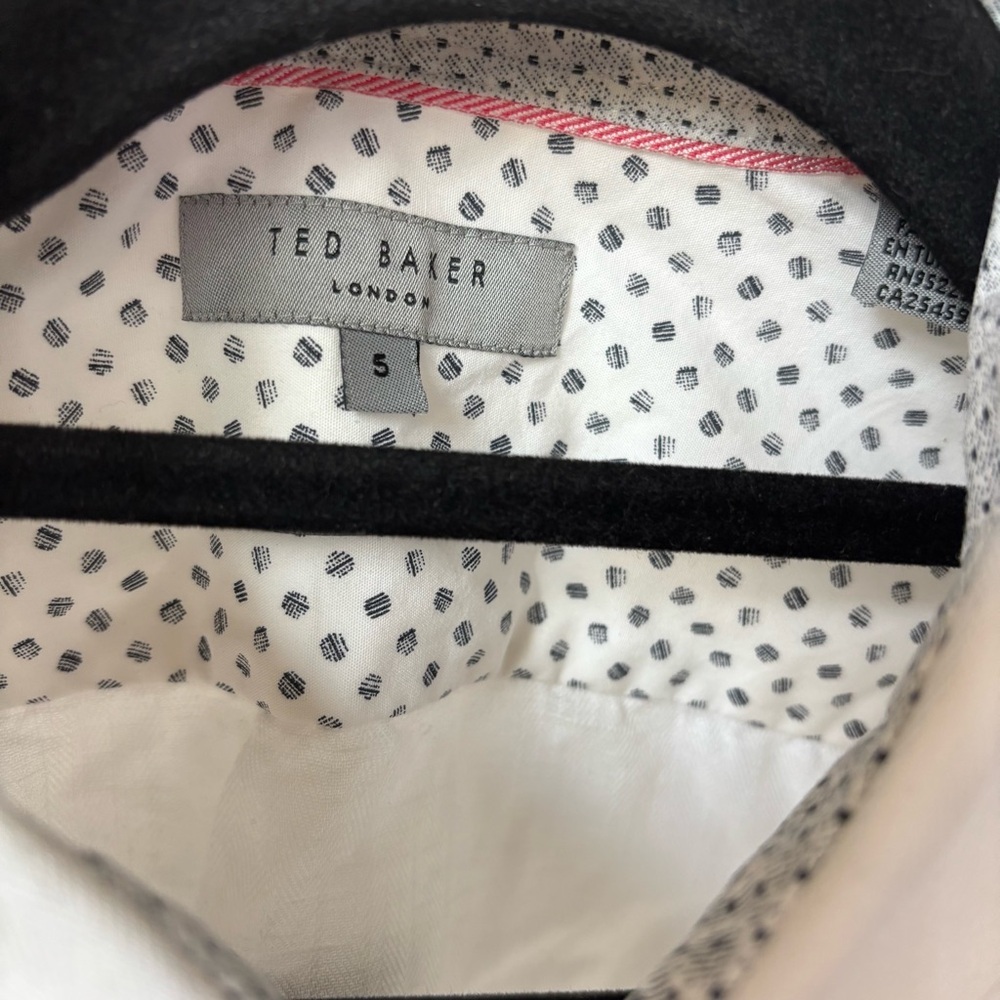 Ted Baker White Linen & Cotton Button Down Shirt Size 5/XL - Picture 3 of 11